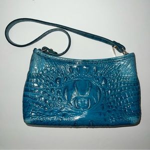 Brahmin Lorelei bottle blue Melbourne shoulder purse (leather, croc, western)